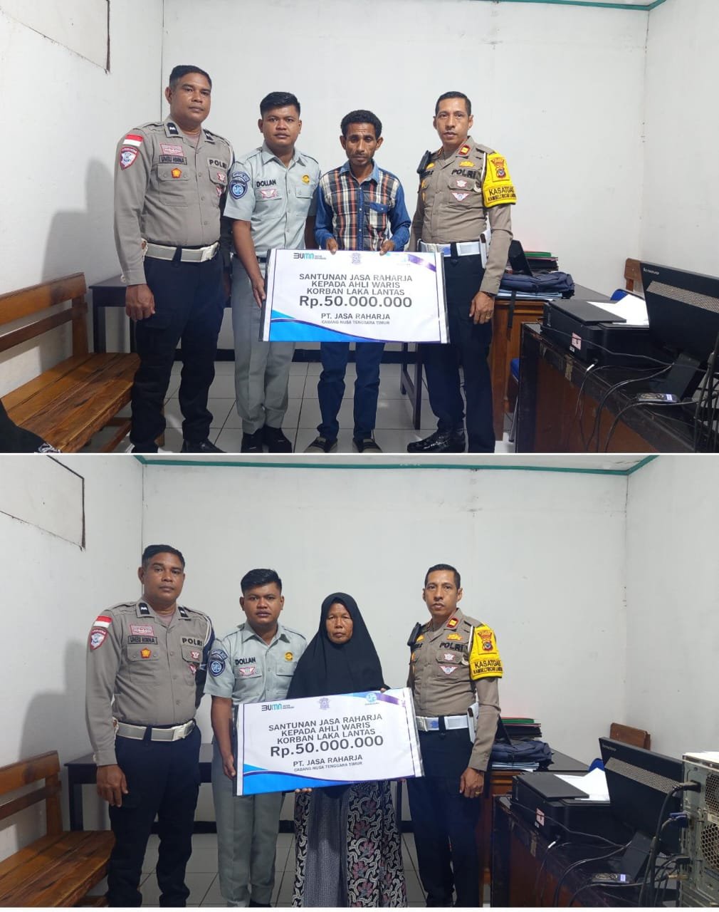Jasa Raharja Lembata Gerak Cepat Berikan Santunan Korban Kecelakaan di Jalan Trans Nagawutung