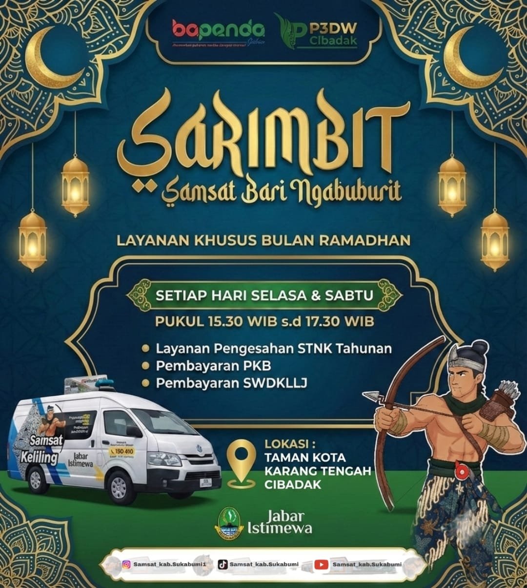 SARIMBIT Hadir di Taman Kota Cibadak, Layanan Bayar Pajak Kendaraan Bermotor Sambil Ngabuburit