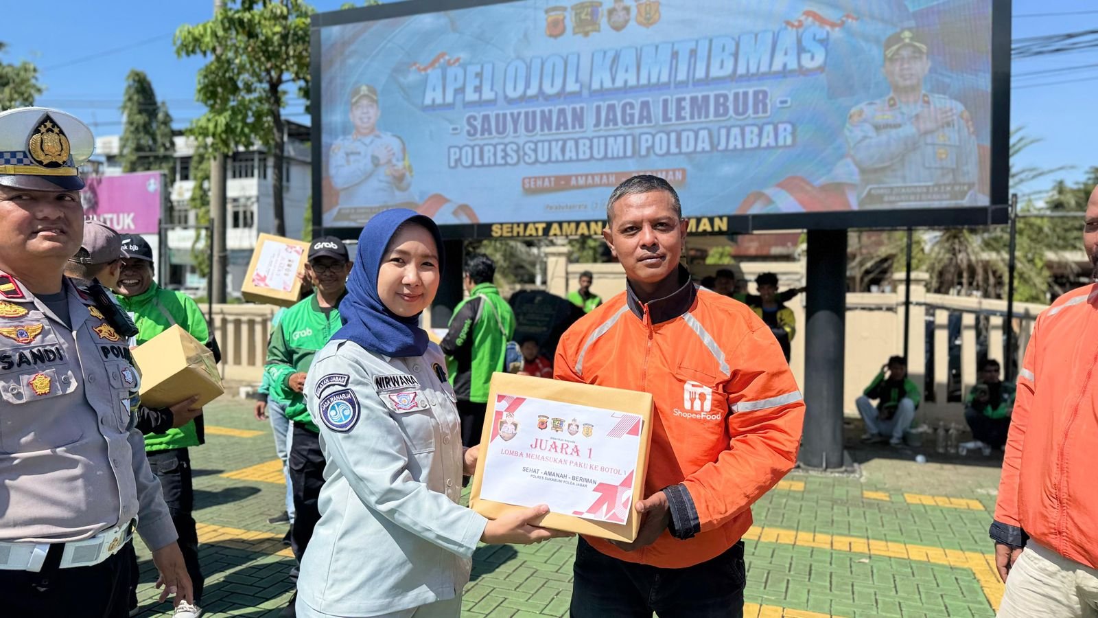 Jasa Raharja Sukabumi Hadir dalam Apel Ojol Kamtibmas Polres Sukabumi