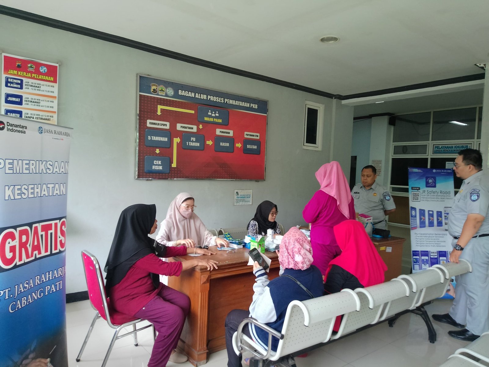 Jasa Raharja Cabang Pati Gelar Layanan Kesehatan Gratis Melalui Giat MUKL di Samsat Pati