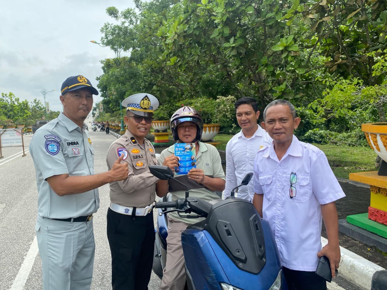 Jasa Raharja Kanwil Riau Bersama Kepolisian dan Dishub Lakukan Operasi Gabungan Tertib Lalu Lintas di Kuantan Singingi Dan Siak