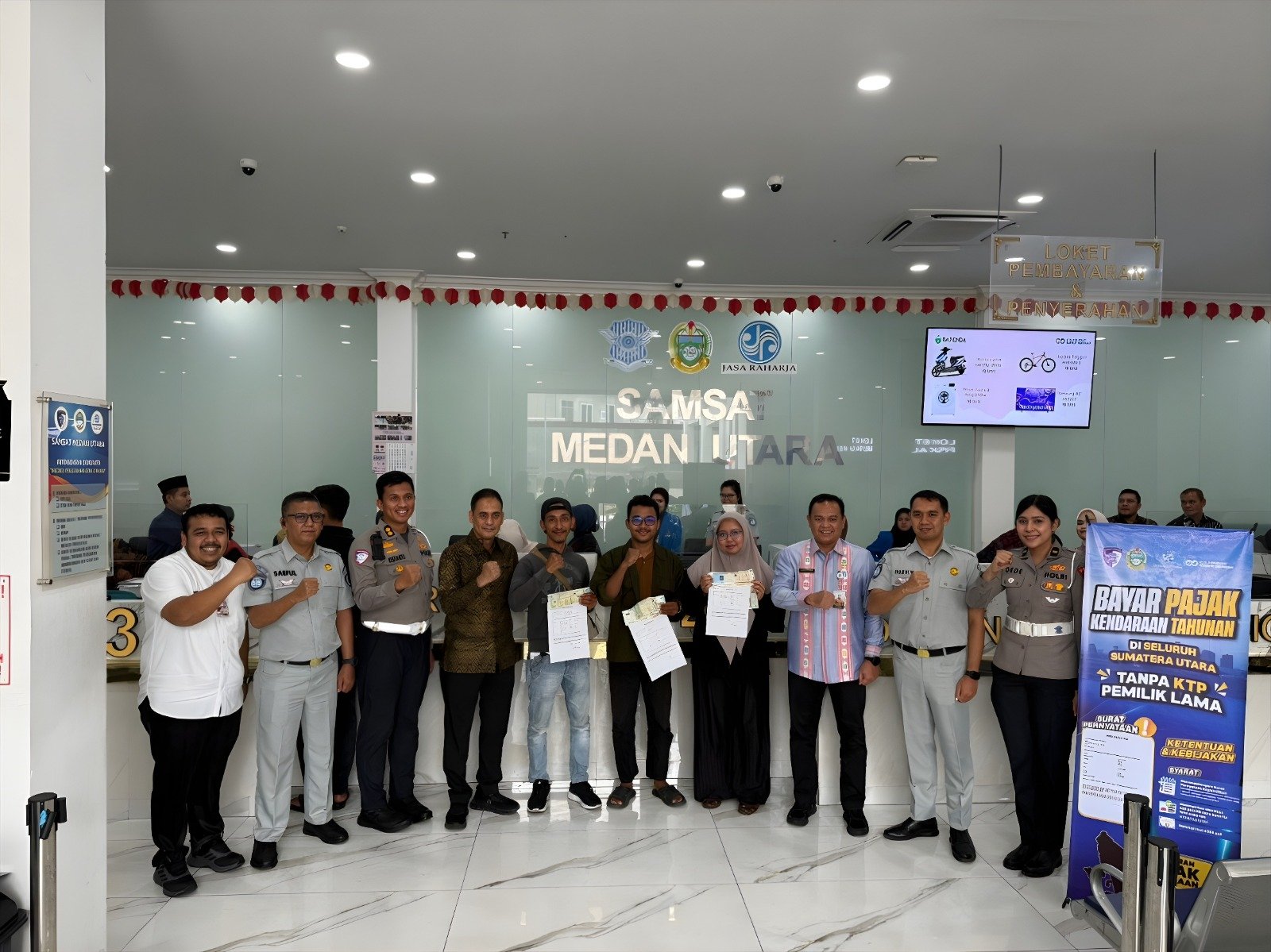 Komitmen Nyata Tingkatkan Pelayanan Samsat : Tim Pembina Samsat Prov Sumatera Utara Launching Program Bayar Pajak Kendaraan Tahunan Tanpa KTP Pemilik Lama