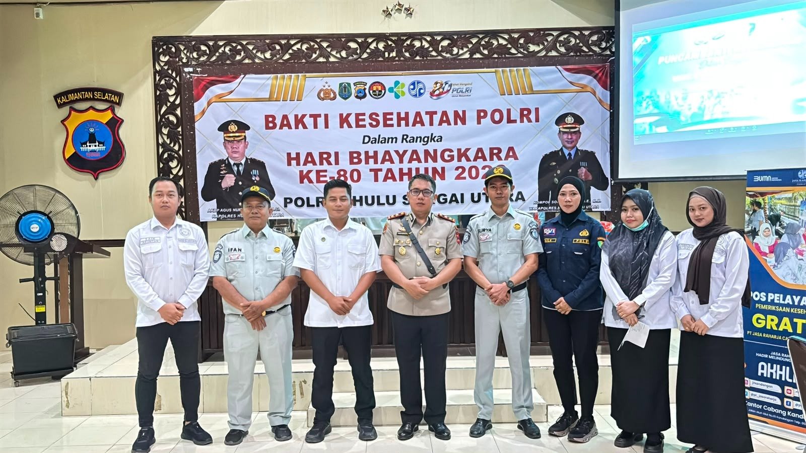 Jasa Raharja Kandangan Bersama Polres HSU dan Polres Balangan Gelar Pelayanan Kesehatan Gratis Sambut Hari Bhayangkara Ke-80