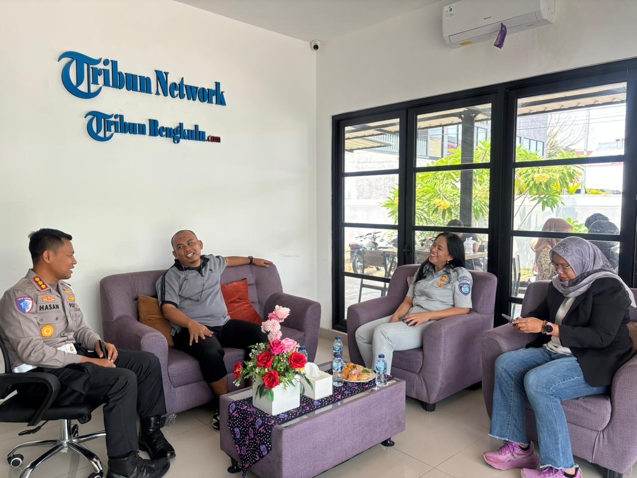 Jasa Raharja Bengkulu Jalin Silaturahmi dengan Tribun News, Dirlantas Polda Bengkulu Turut Hadir