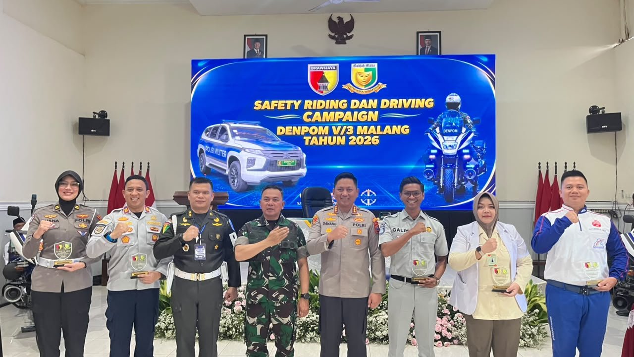 Edukasi Keselamatan Berkendara dan Peran Jasa Raharja Disampaikan dalam Safety Riding dan Driving Campaign Denpom VI/3 Malang