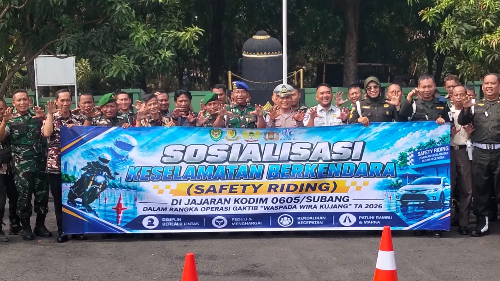 Tingkatkan Keselamatan Berkendara, Prajurit Kodim 0605Subang Ikuti Edukasi Safety Riding