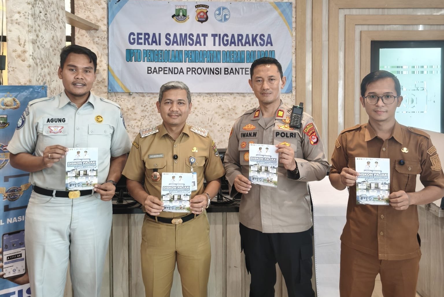 Jasa Raharja Tangerang, Kecamatan Tigaraksa, Kepolisian Sektor Tigaraksa & Bapenda Gerai Samsat Tigaraksa Bersinergi Sosialisasikan Program Diskon Pajak Kendaraan Bermotor