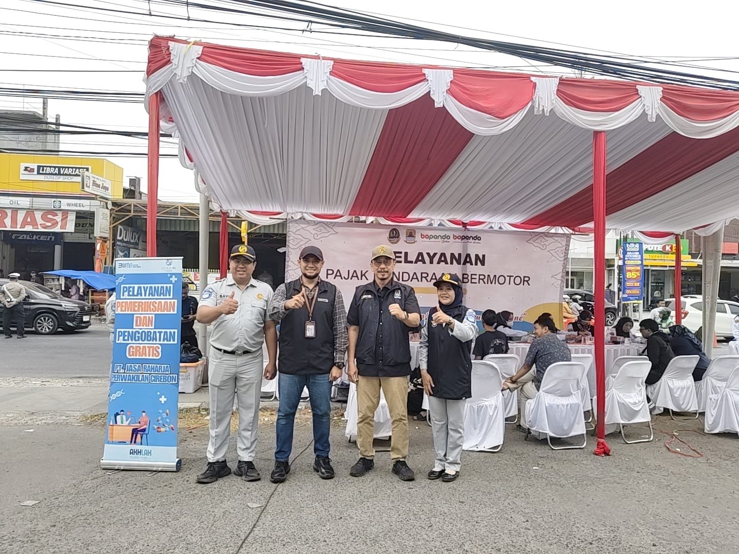Tingkatkan Keselamatan dan Kepatuhan, PT Jasa Raharja (Persero) Cabang Cirebon Melaksanakan Kegiatan Pemeriksaan Pajak Kendaraan Bermotor dan Berikan Layanan Kesehatan Gratis di Kec Kedawung Kab Cirebon